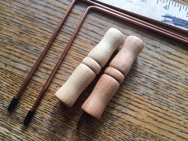 DOWSING RODS,12 inch REMOVABLE HANDLES. OLD STYLE GET YES AND NO ANSWERS