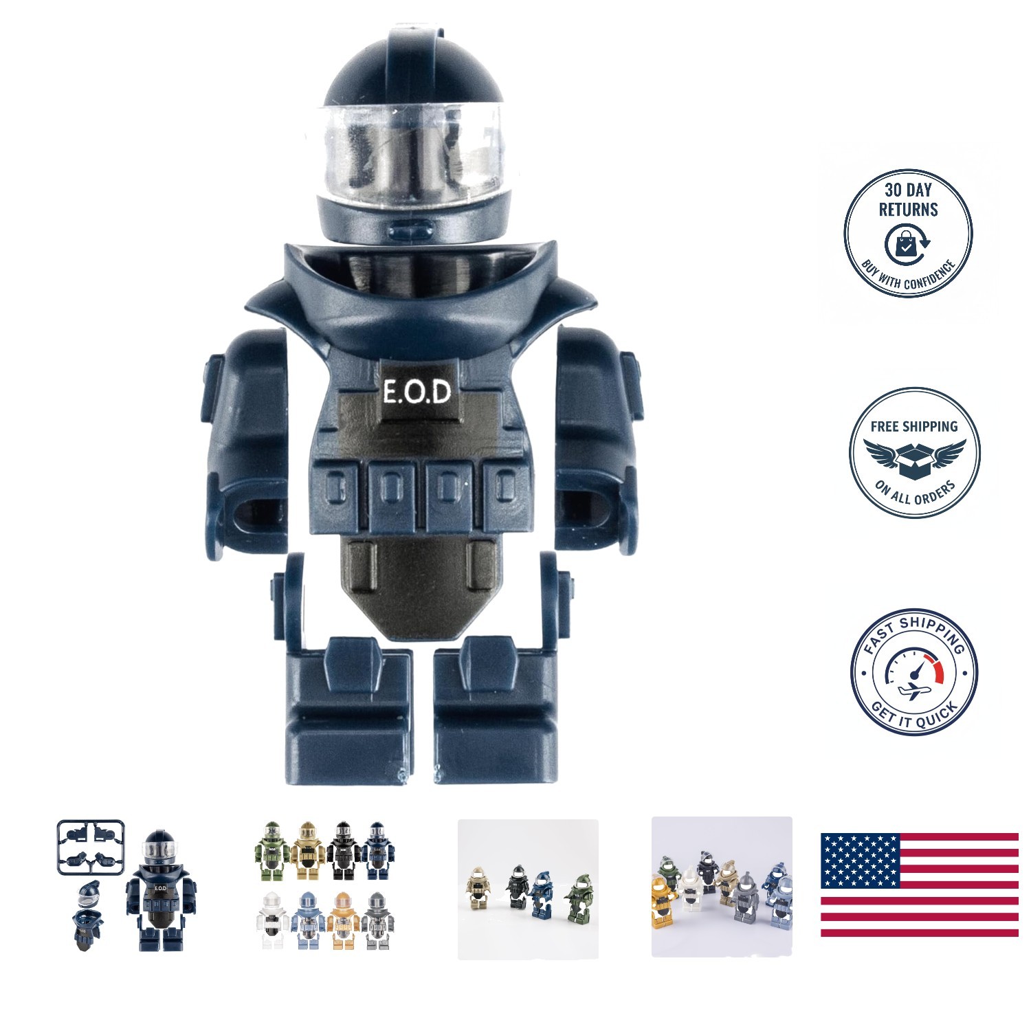 Durable Dark Blue E.O.D Suit Toy – Lightweight Miniature for Kids & Collectors