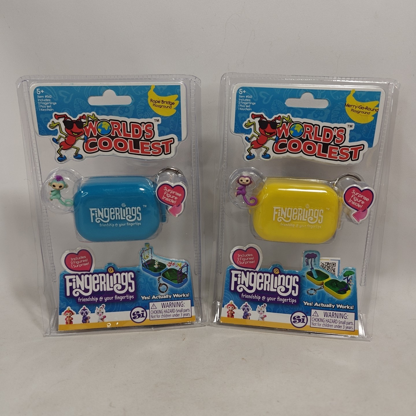 Worlds Coolest Fingerlings Keychain Play Set 2 Pack Bundle Play Ground Sets