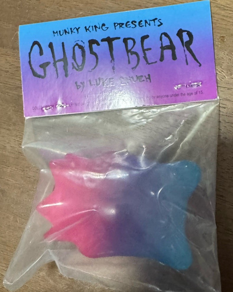 Luke Chueh x Munky King GHOSTBEAR 2.5&Prime; Soft Vinyl Figure Cotton Candy LE 200