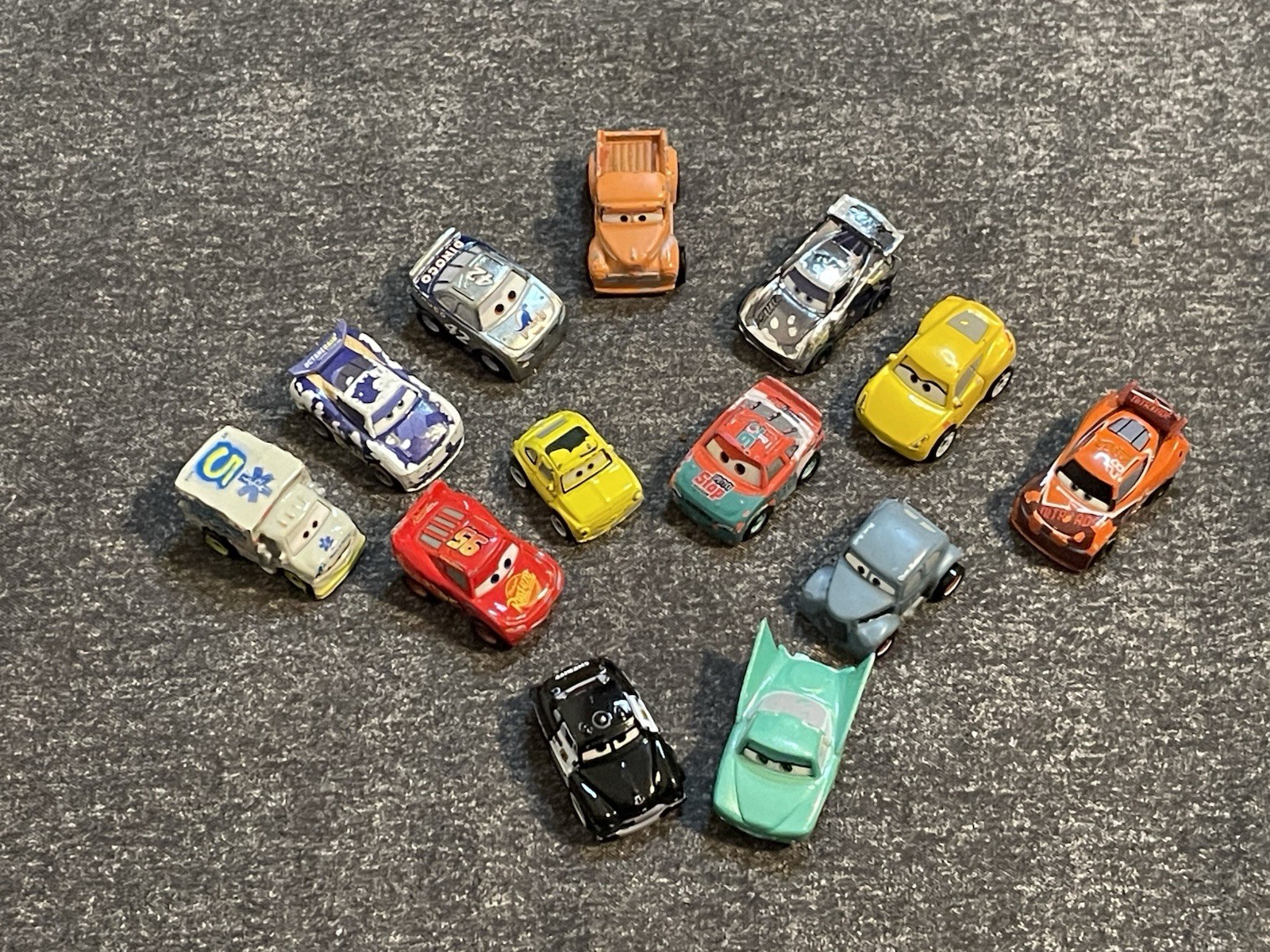 Disney Pixar Cars Mini Racers Lot Of 13 Diecast Toy Cars