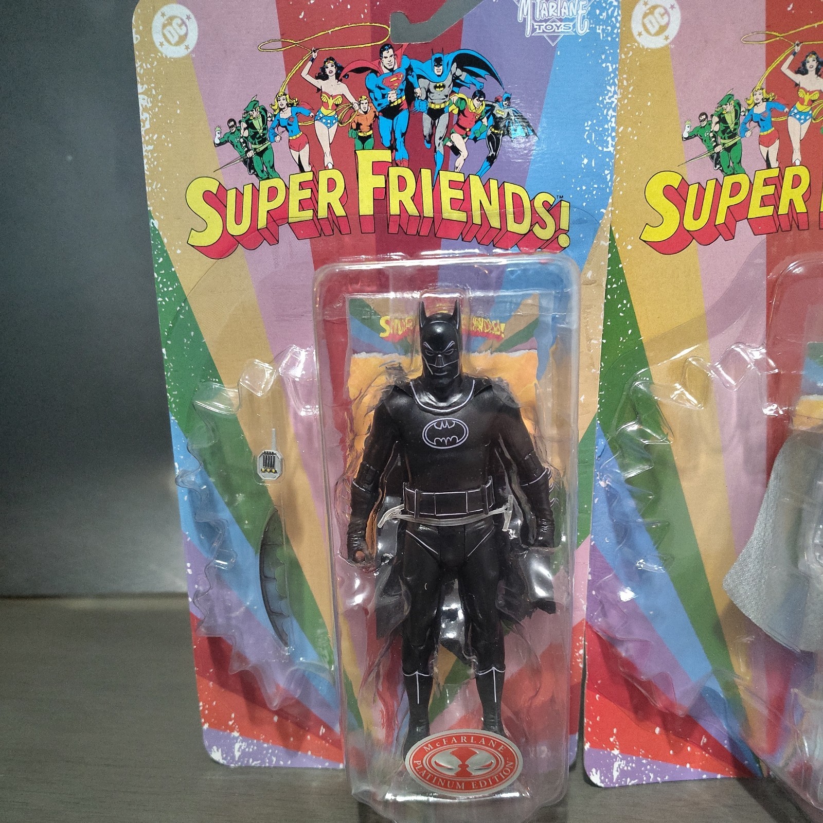 McFarlane Super Friends Crystallized Superman & Phantom Zone Batman Red Plat.