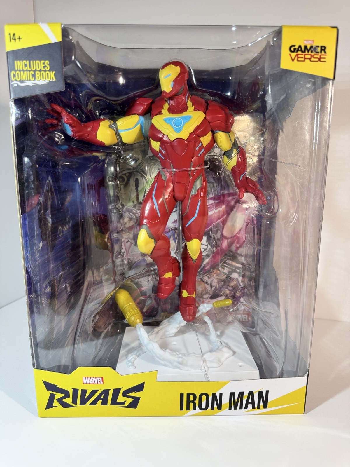 NIB McFarlane Marvel Rivals Iron Man Collectible Figure With Comic Book Statue