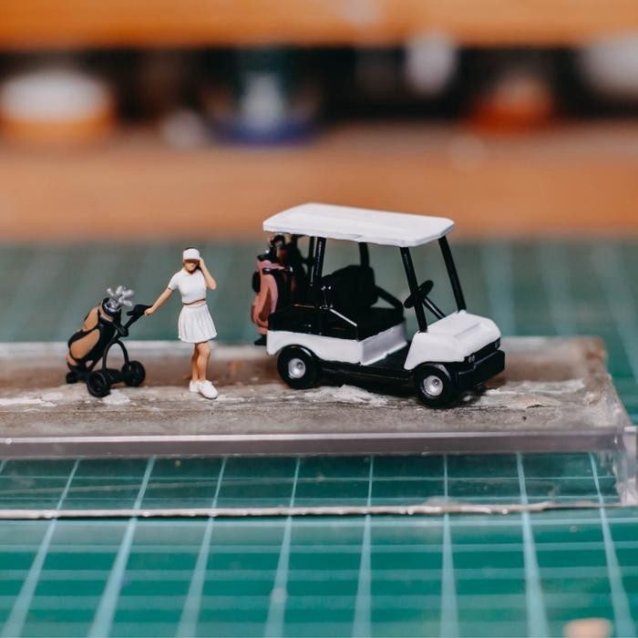 Miniature Figure Golf Cart For Diorama HO Scale 1/87 NO Preiser Mini Resin