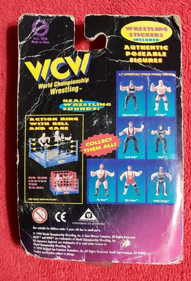 Vintage 1998 WCW Sting Authentic Poseable Figure 4.5&Prime; Sealed Includes Stickers