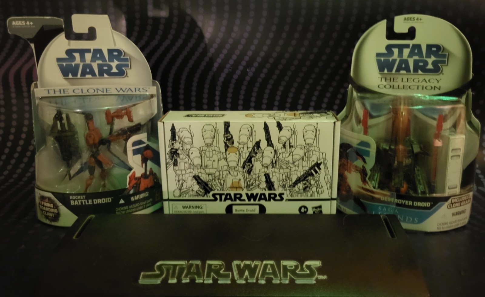 Hasbro Kenner Star Wars, Battle Droid 4-Pack, Destroyer & Space Droid, Factory