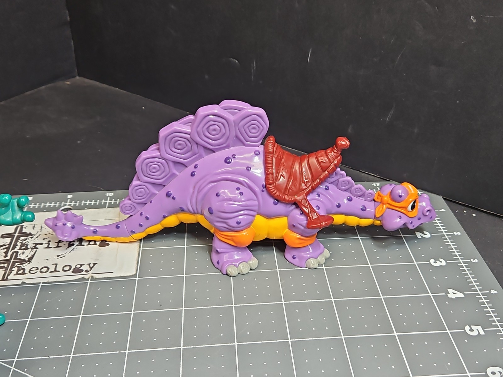 TMNT Ninja Turtles Cave Turtle Mike & Silly Stegosaurus 1993 Near Complete GUC