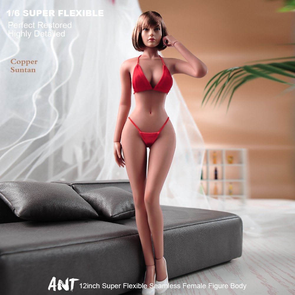 US 1:6 Copper Suntan Mid Bust Female Makeup 12&Prime;Action Figure Joint Seamless Body