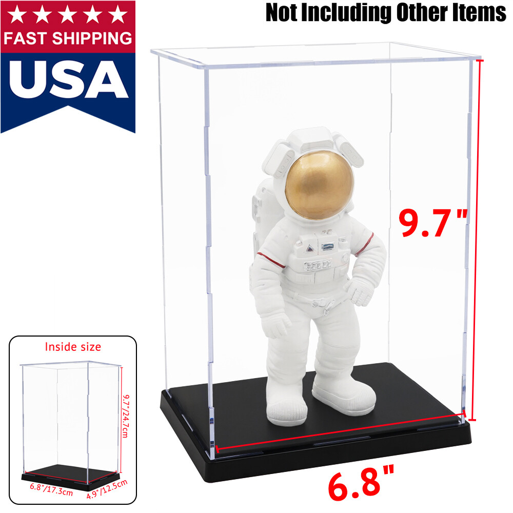 US Acrylic Plastic Display Case Box 10&Prime; Self-Install Protection Dustproof Figure