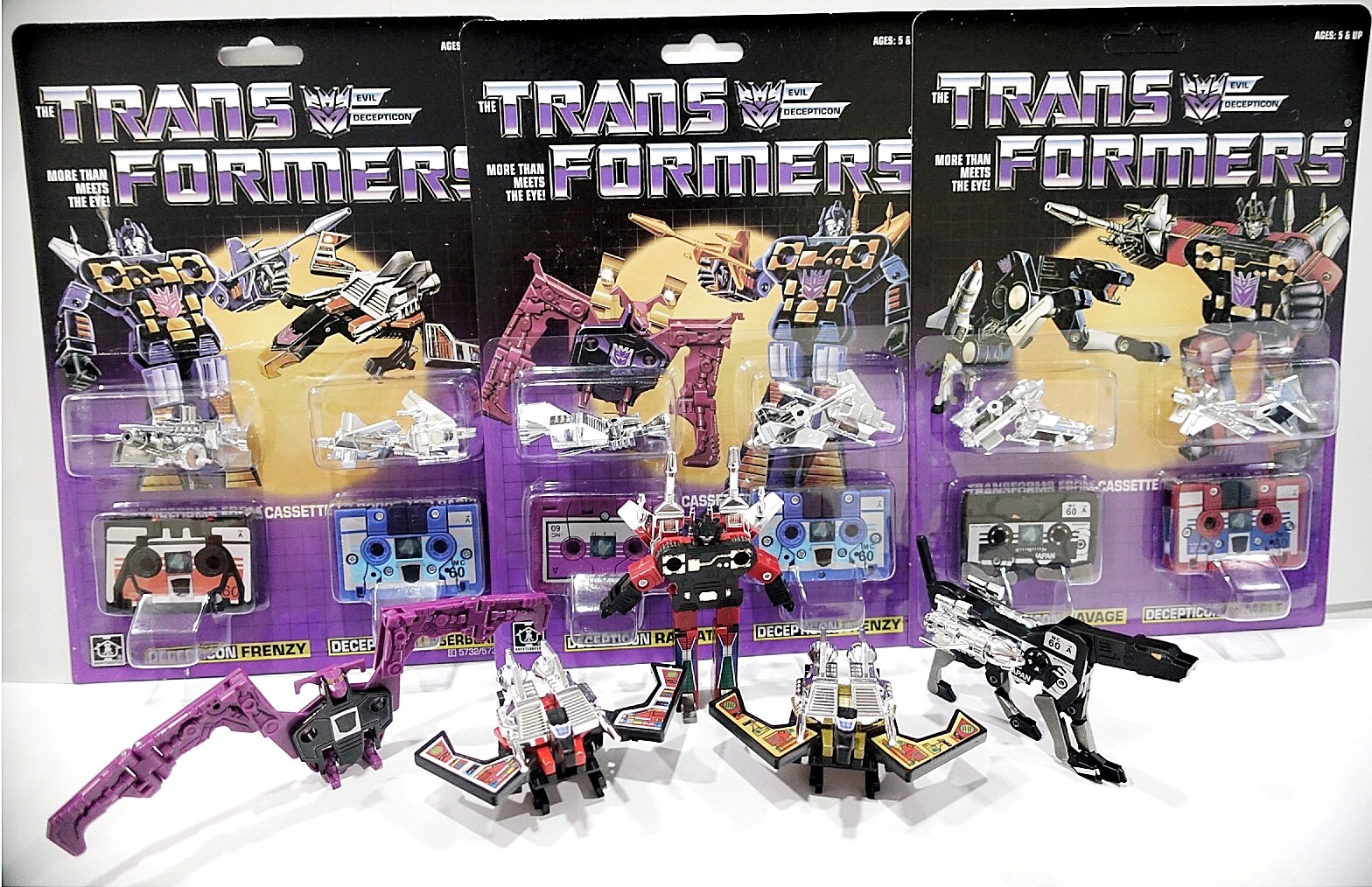 TRANSFORMERS G1 Reissue FRENZY LASERBEAK /RATBAT FENZY/RAVAGE RUMBLE MISB Free