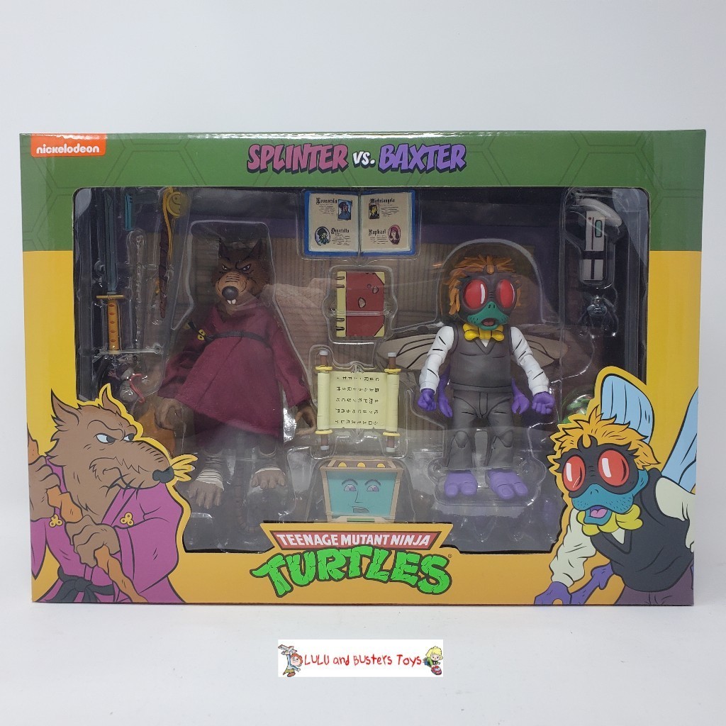 Neca Nickelodeon Teenage Mutant Ninja Turtles SPLINTER BAXTER Action Figure 2 PK