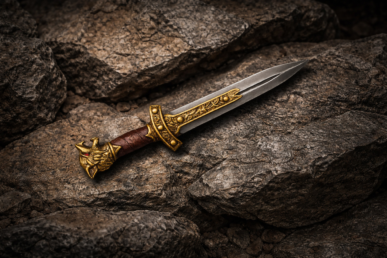 Fantasy Myhtic Ulfhednar Barbarian Wolf Knife 6&Prime; (1:12) Unpainted 3D Resin Print