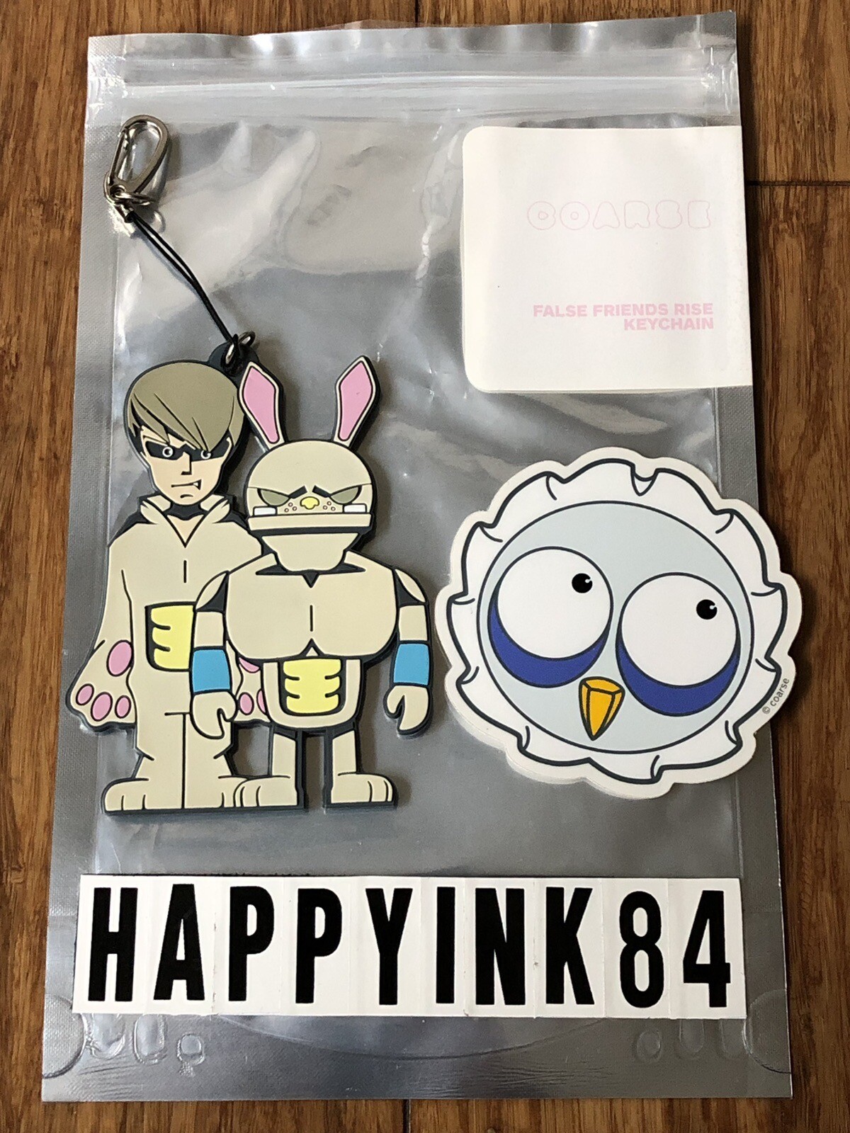 ✅COARSE TOYS False Friends Rise Keychain Omen Stickers NEW 🦉👀