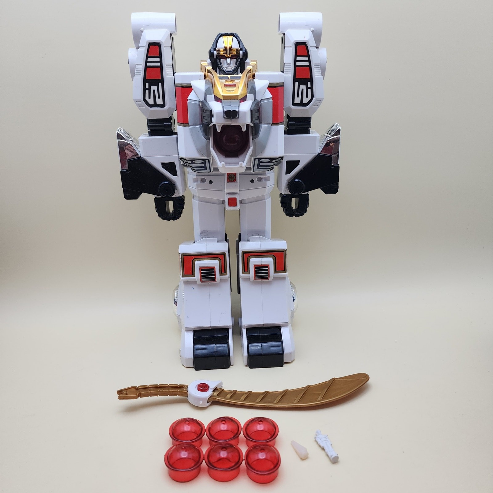Mighty Morphin POWER RANGERS MMPR (1994) WHITE TIGER ZORD 10&Prime; [COMPLETE] WORKS