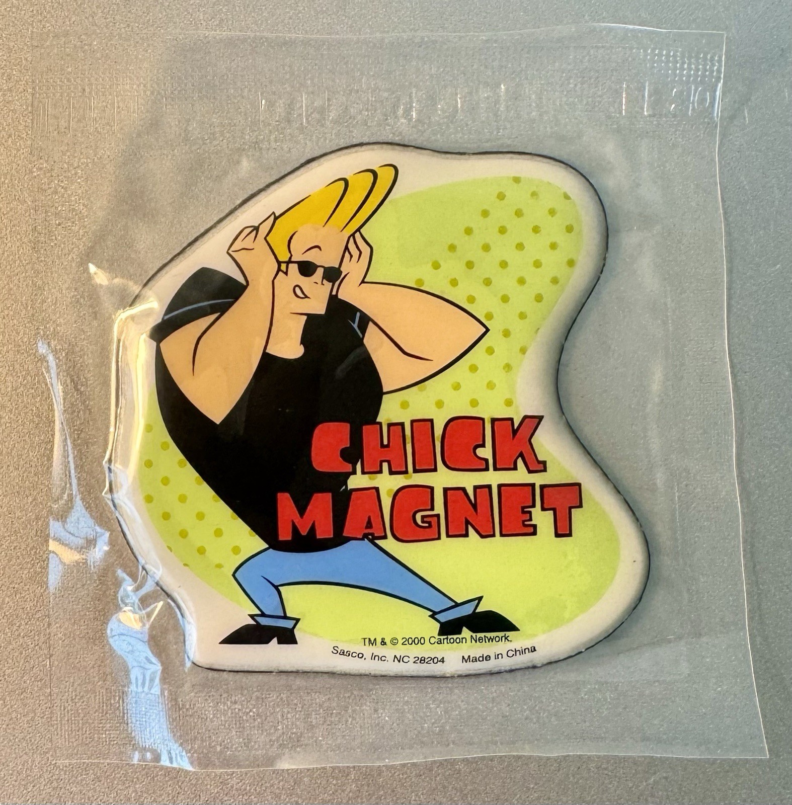 Johnny Bravo « chick Magnet » New Sealed Puffy Magnet Pop-Tarts Prize 2000 Y2K