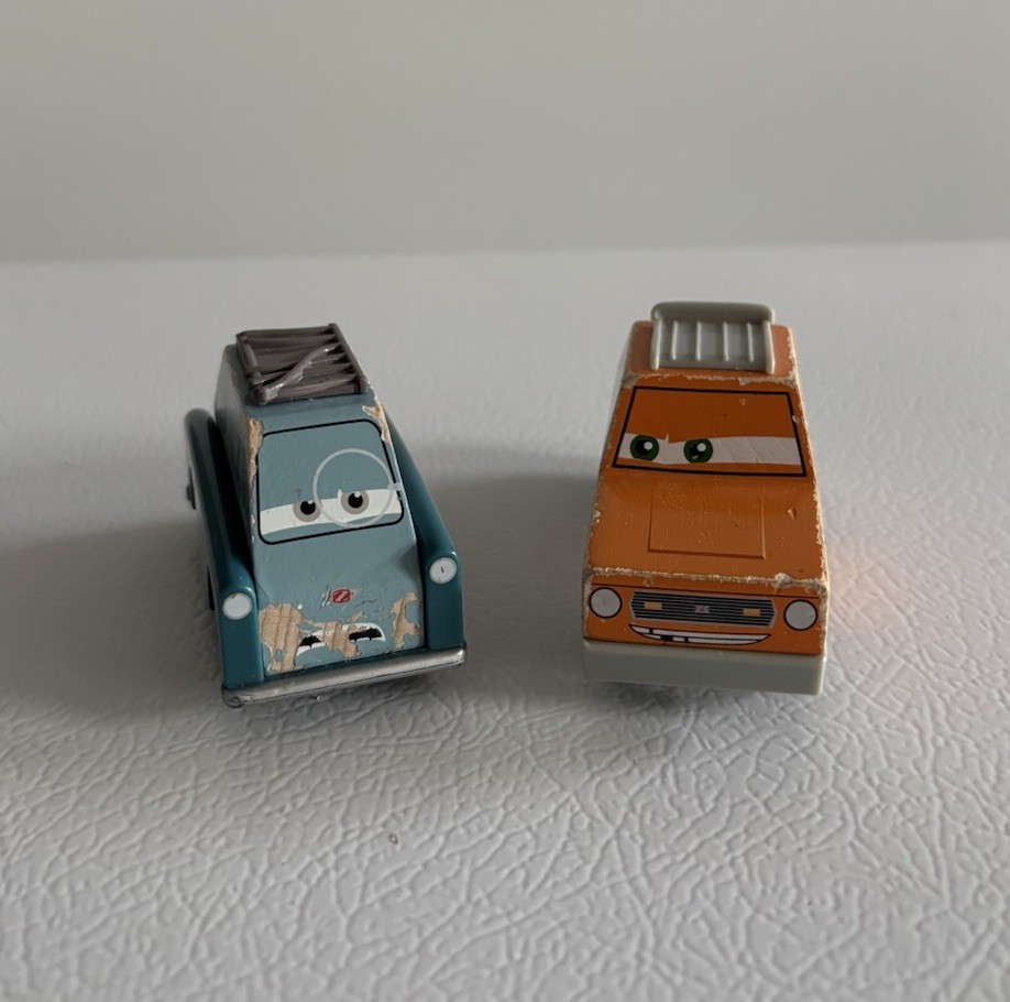 Disney Pixar Cars Wood Collection Wooden Professor Z And GREM Gremlin Car Loose