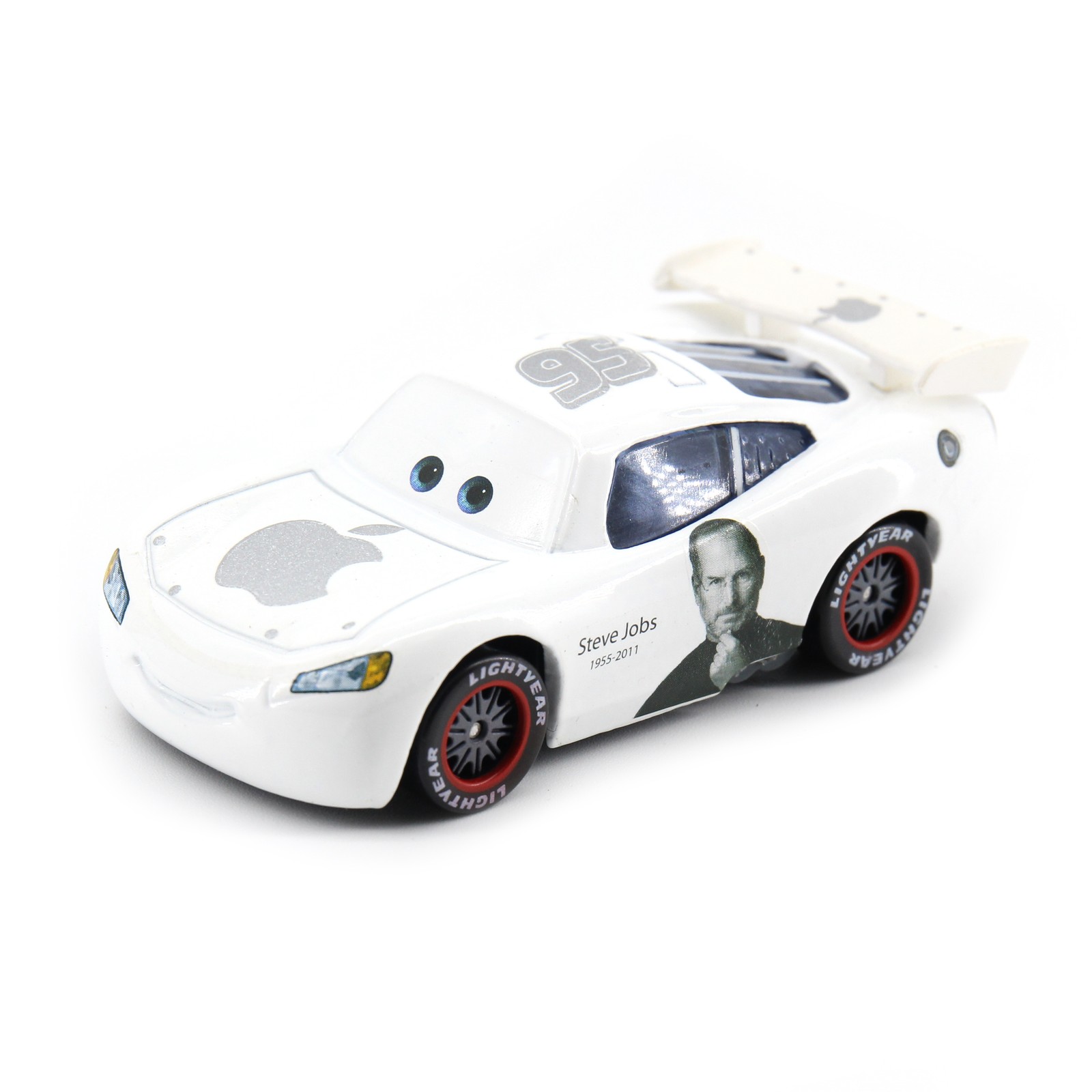 3Pcs Disney Pixar Cars McQueen Film No.84 White&Blcak&Steve Jobs Apple Car Toy
