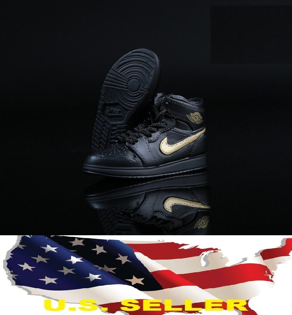1/6 male sneaker sport shoes gold black for 12&Prime; figure hot toys phicen ❶USA❶