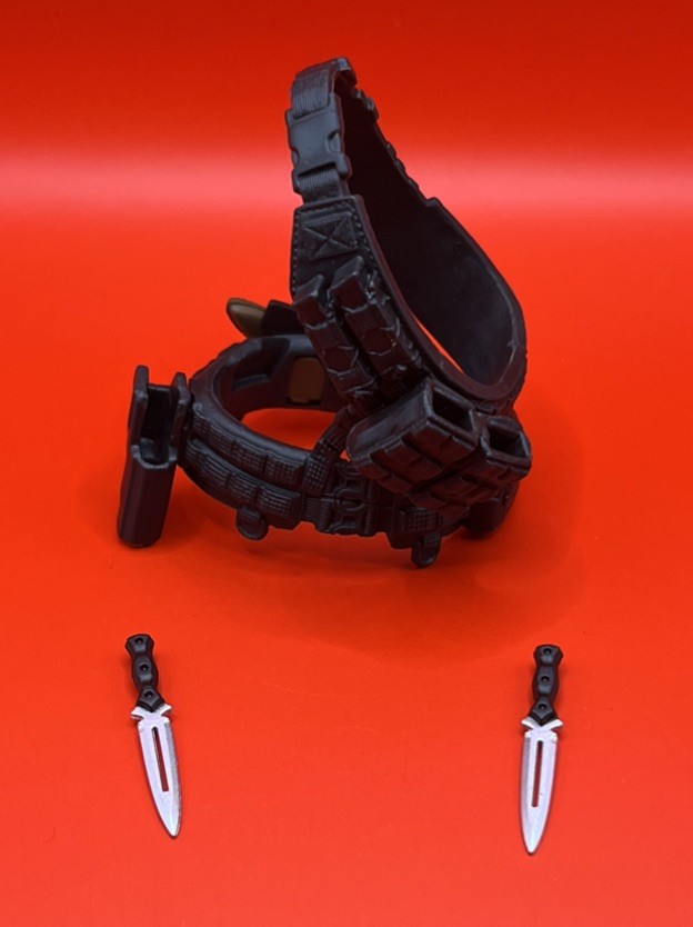 Valaverse Vane Tactical Chest & Waist Holster + Knifes Fodder 1:12 The Black