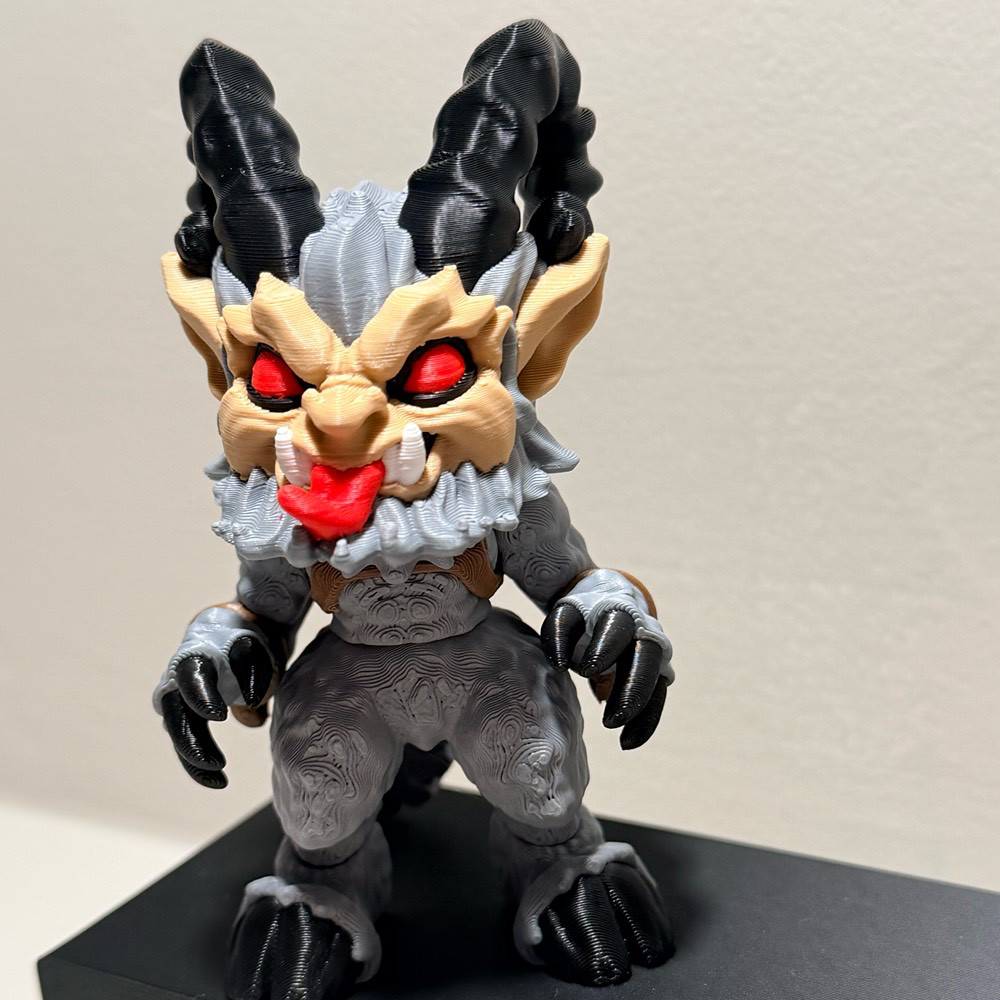 Krampus Mini Figure 3D Printed Horror Christmas Collectible Keychain Option