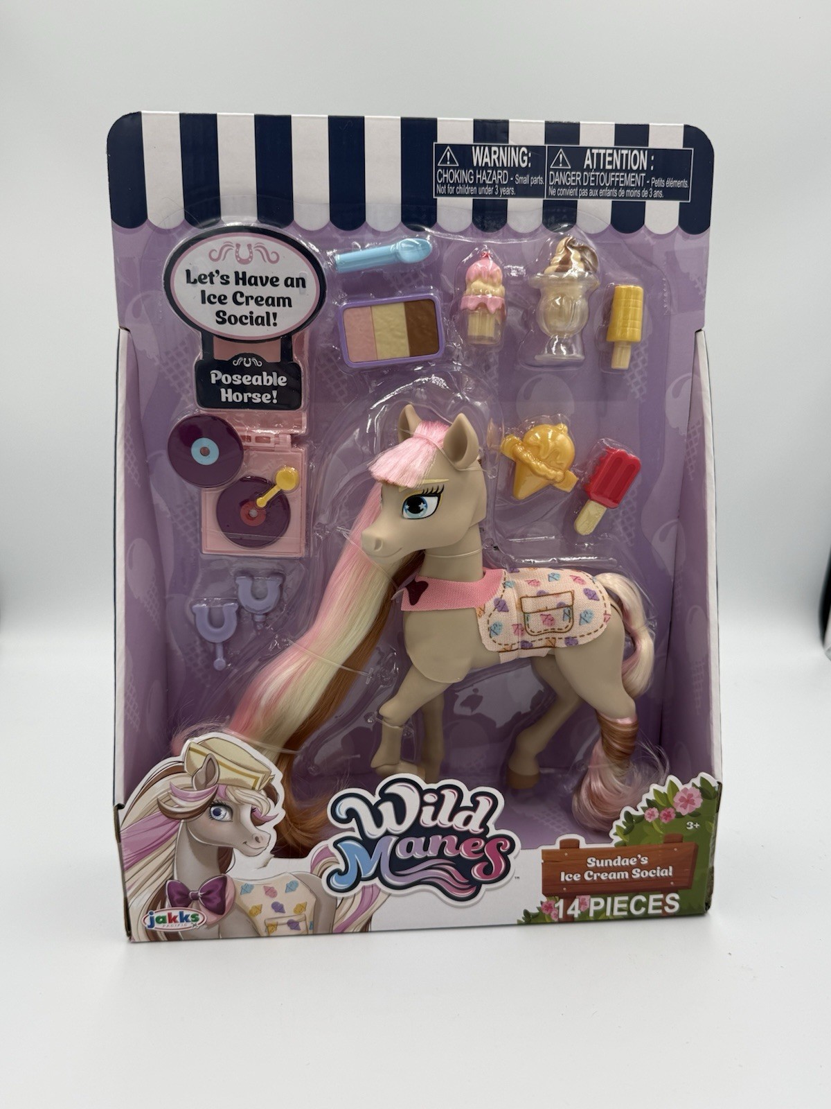Wild Manes Sundae&rsquo;s Ice Cream Social Poseable Horse Pony Toy 14 Pieces – NIB