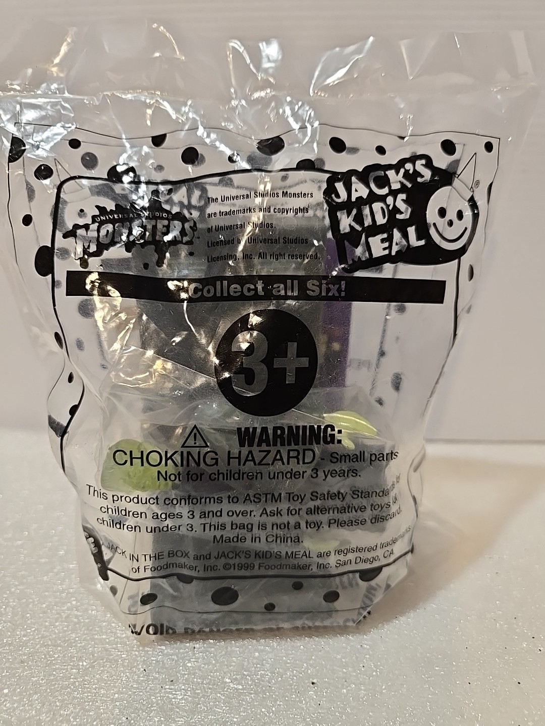 1999 Universal studios Monsters Jack&rsquo;s kids meal – FRANKENSTEIN – Sealed NIP