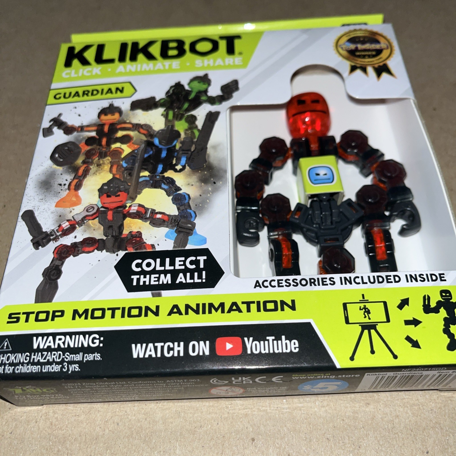 Klikbot Stop Motion Animation Figure – Guardian – Sabre – Zing – Articulated