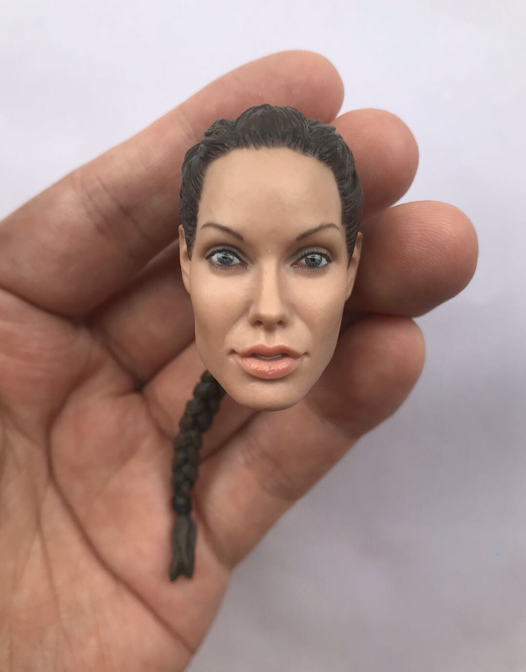 1/6 Scale Lara Croft Angelina Jolie Head Carving Sculpt Model Toys