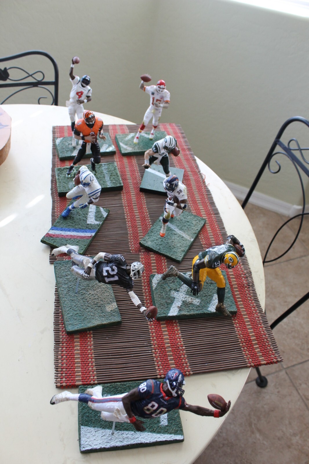 CUSTOM NFL MCFARLANES: BURROW, BOULWARE, DIGGS, JONES, RIGGINS, STEVENSON, COLTS