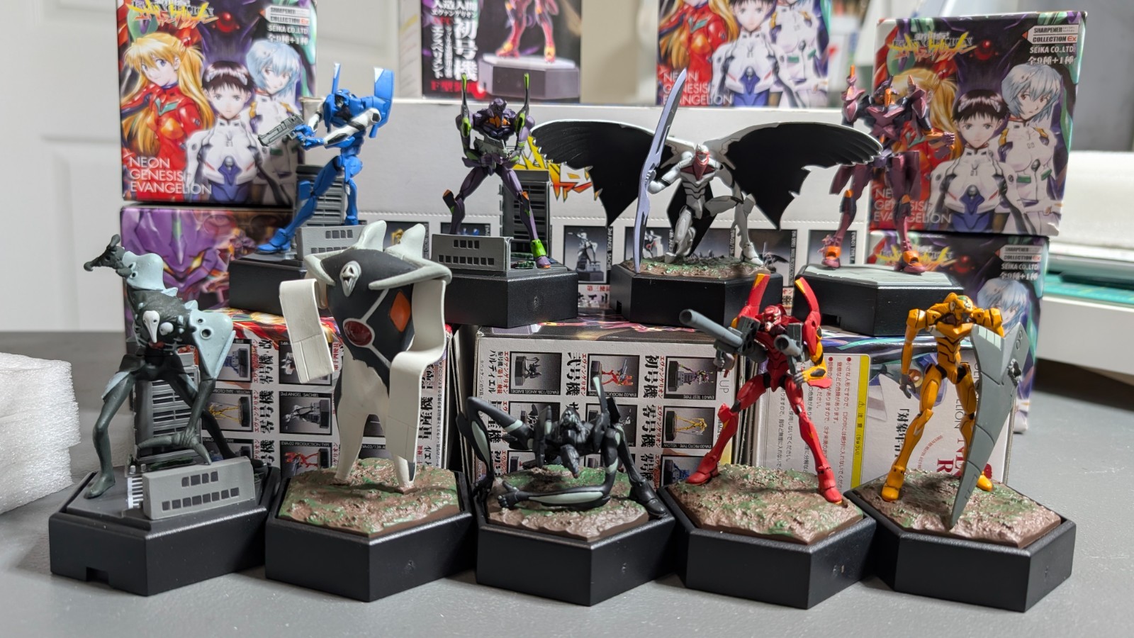 Neon Genesis Evangelion Sharpener Collection (Set of 9) Seika 1997 Gainex
