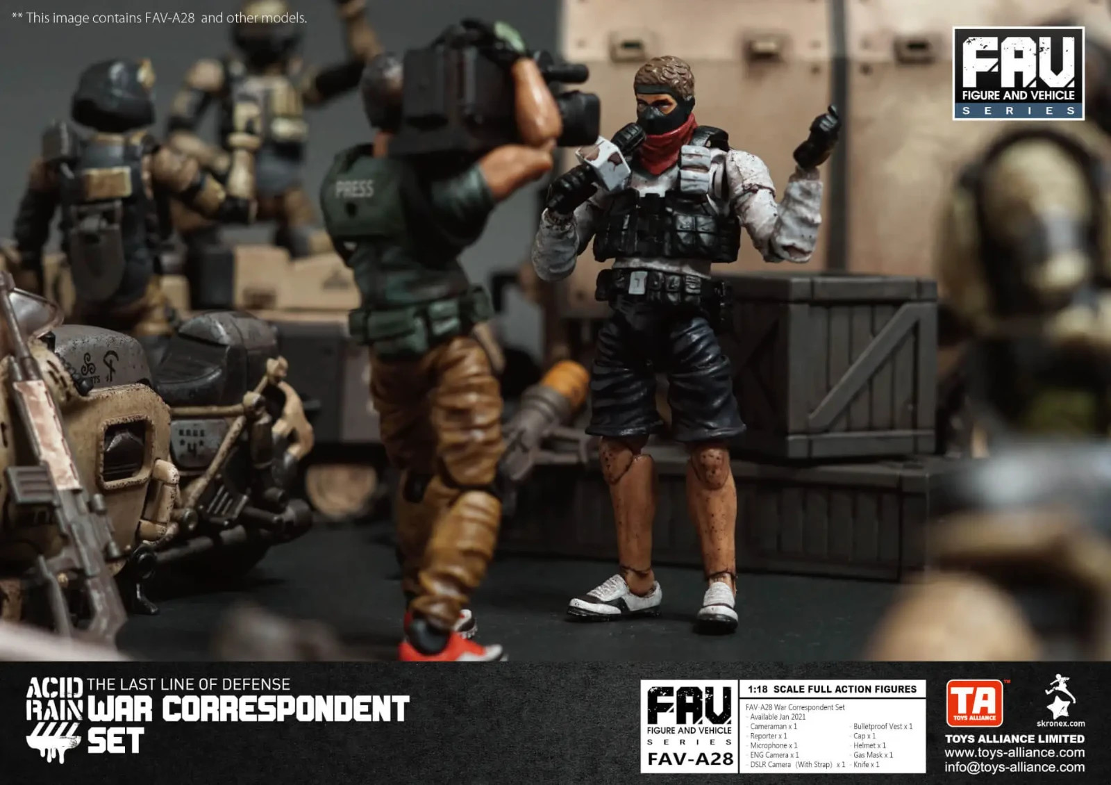 ACID RAIN / ANNEX 2179 1/18: FAV-A28 War Correspondent Set *USA Seller*