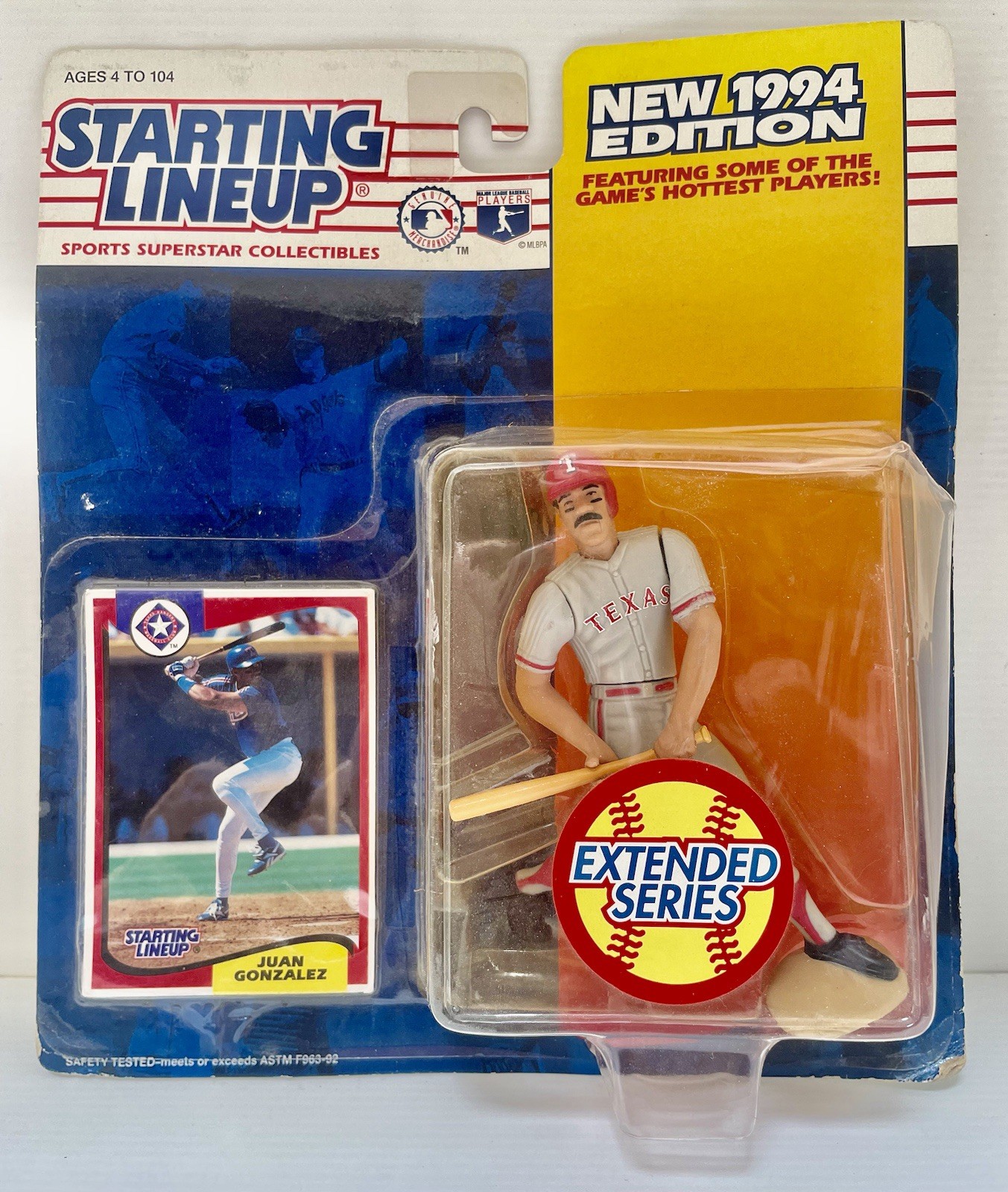MLB Starting Lineup Figure 1994 Texas Rangers Juan Gonzalez Baseball Card
