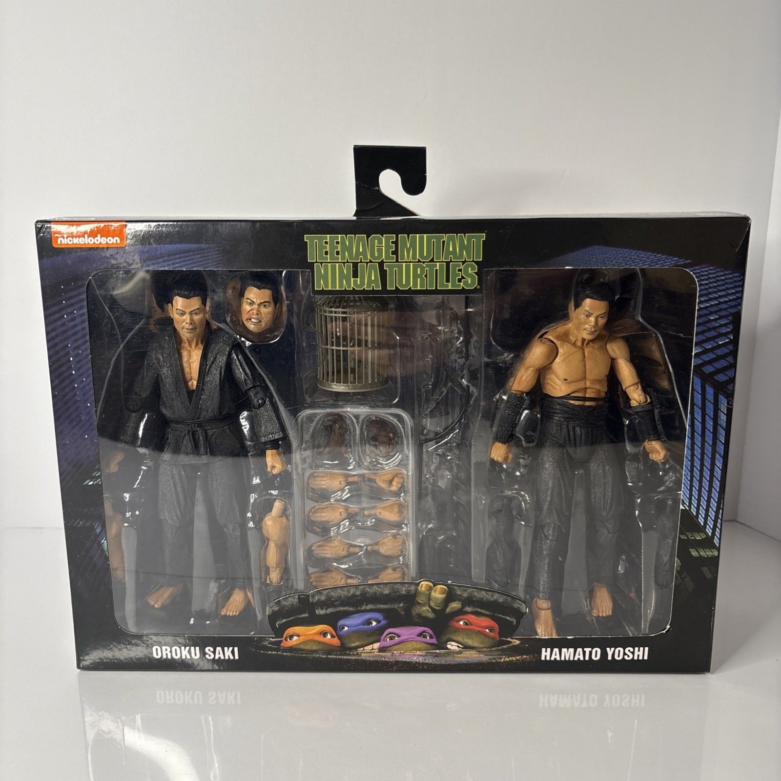 NECA TMNT Shadow Warriors Oroku Saki vs Hamato Yoshi Boxed Action Figures