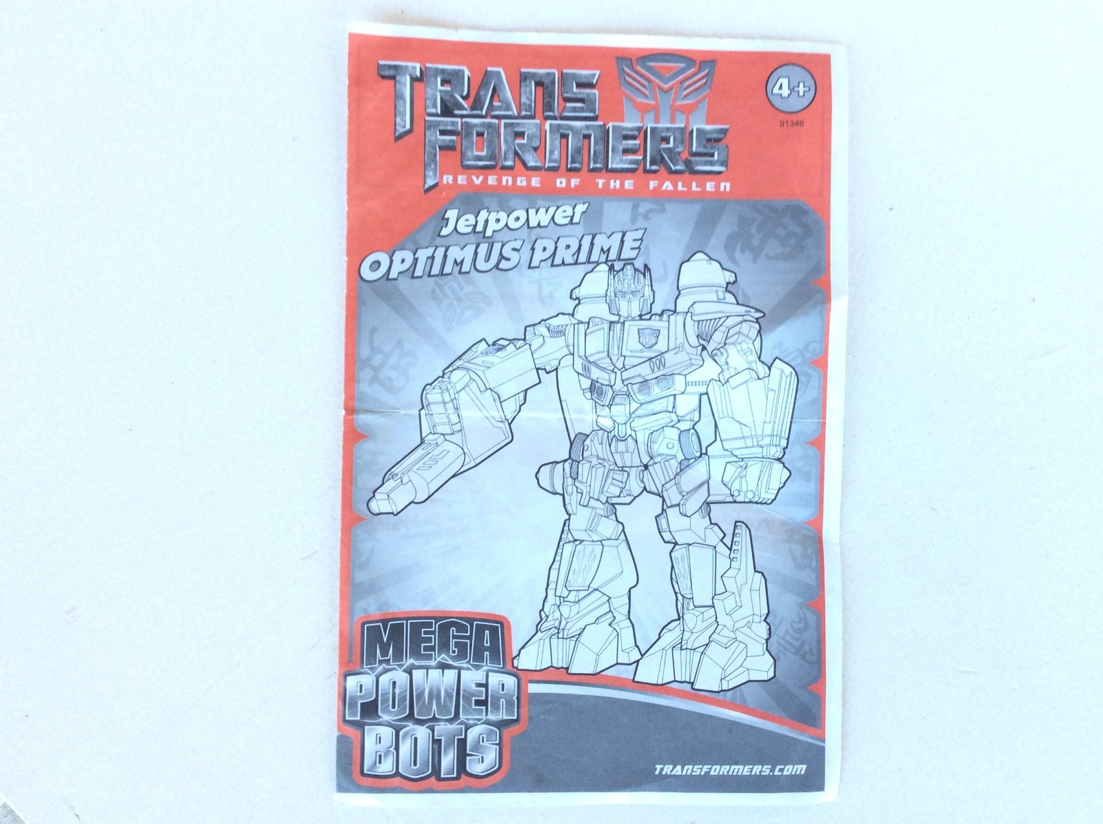 TRANSFORMERS ROTF Jetpower Optimus Prime Instructions, Mega Power Bots 2009