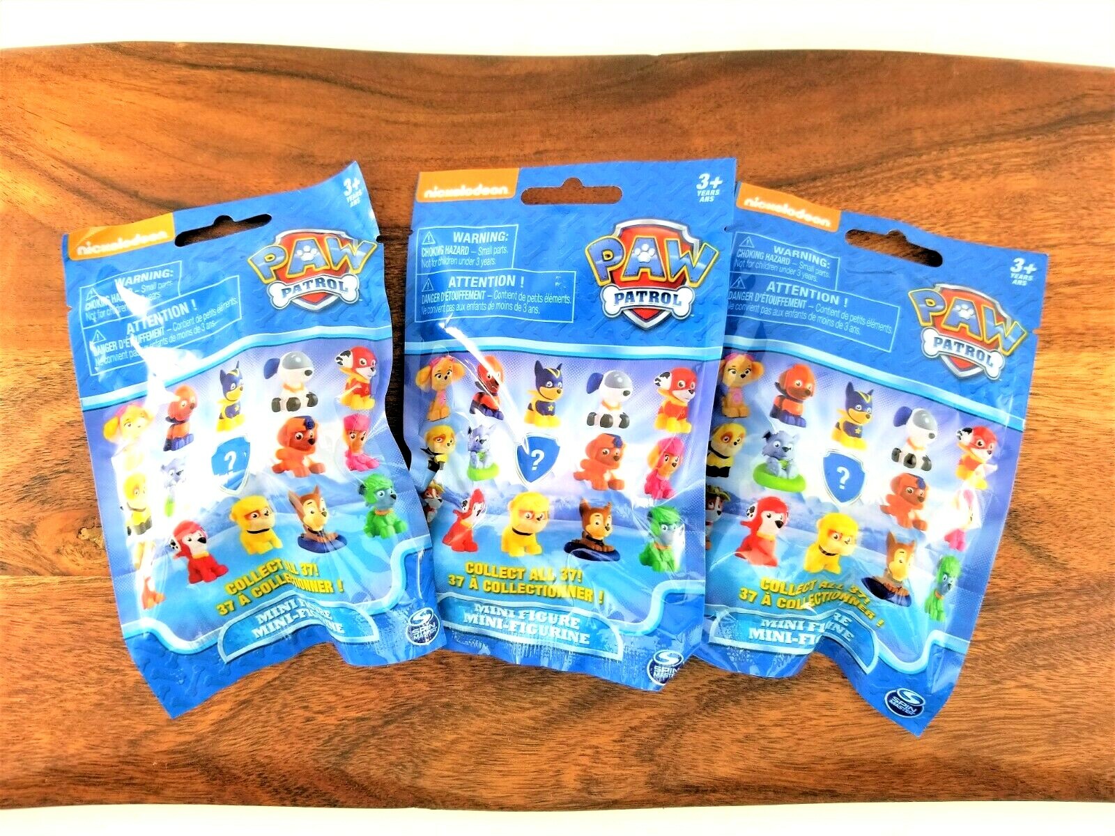 Lot of 3 Nickelodeon Paw Patrol Mini Blind Bags Collect all Chase Marshal Rocky