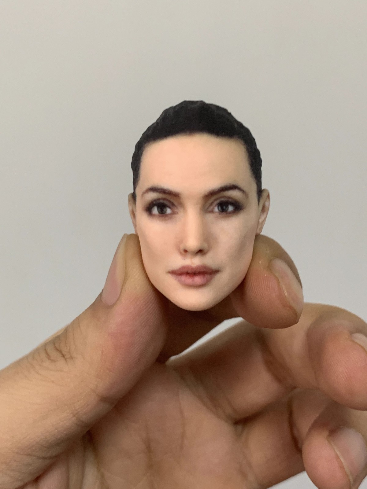 Painted 1/12 1/6 Scale Angelina Jolie Head Carved Model Toys