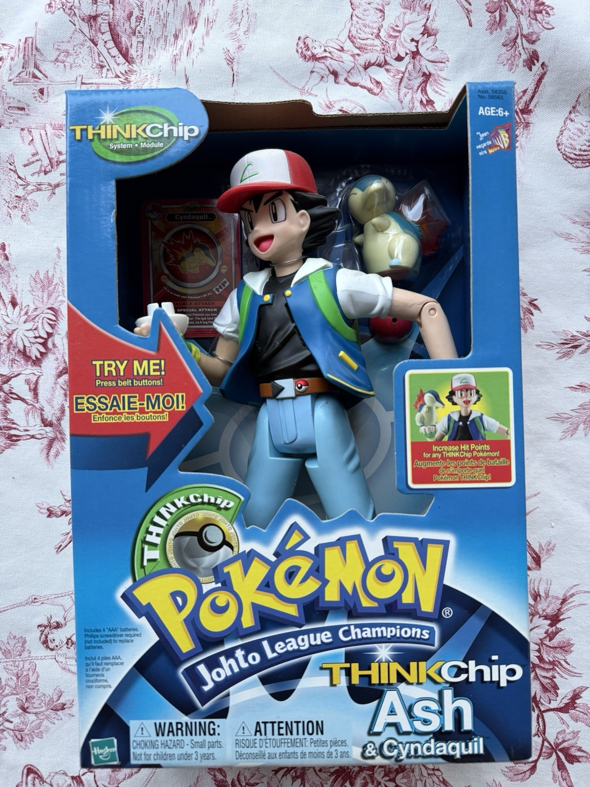 Pokemon THINKCHIP ASH Ketchum Hasbro 12” Vintage MIB Johto Cyndaquil
