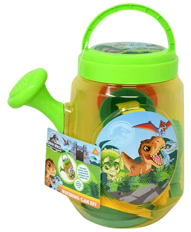 Jurassic World Watering Can Set With Outdoor Beach Toys Garden Sandbox Brand New