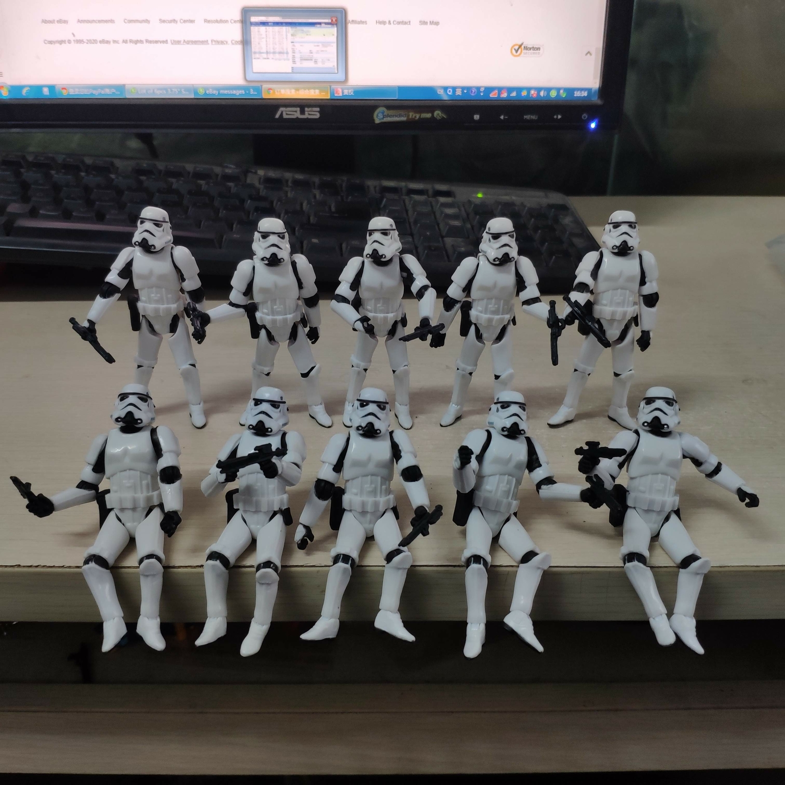 Lot of 10pcs 3.75&Prime; Star Wars Stormtroopers OTC Trilogy Action Fiugre + Guns