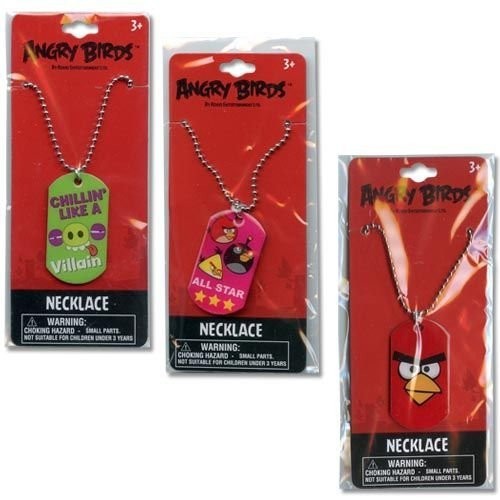 H.E.R. Accessories Angry Bird Set of 3 Dog Tag Necklaces