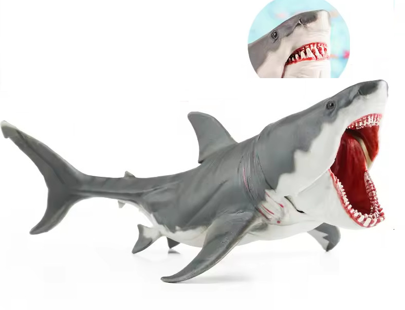Megalodon Shark Toy Action Figure 6&Prime; Small Animal Figurine Doll Gift for Kids