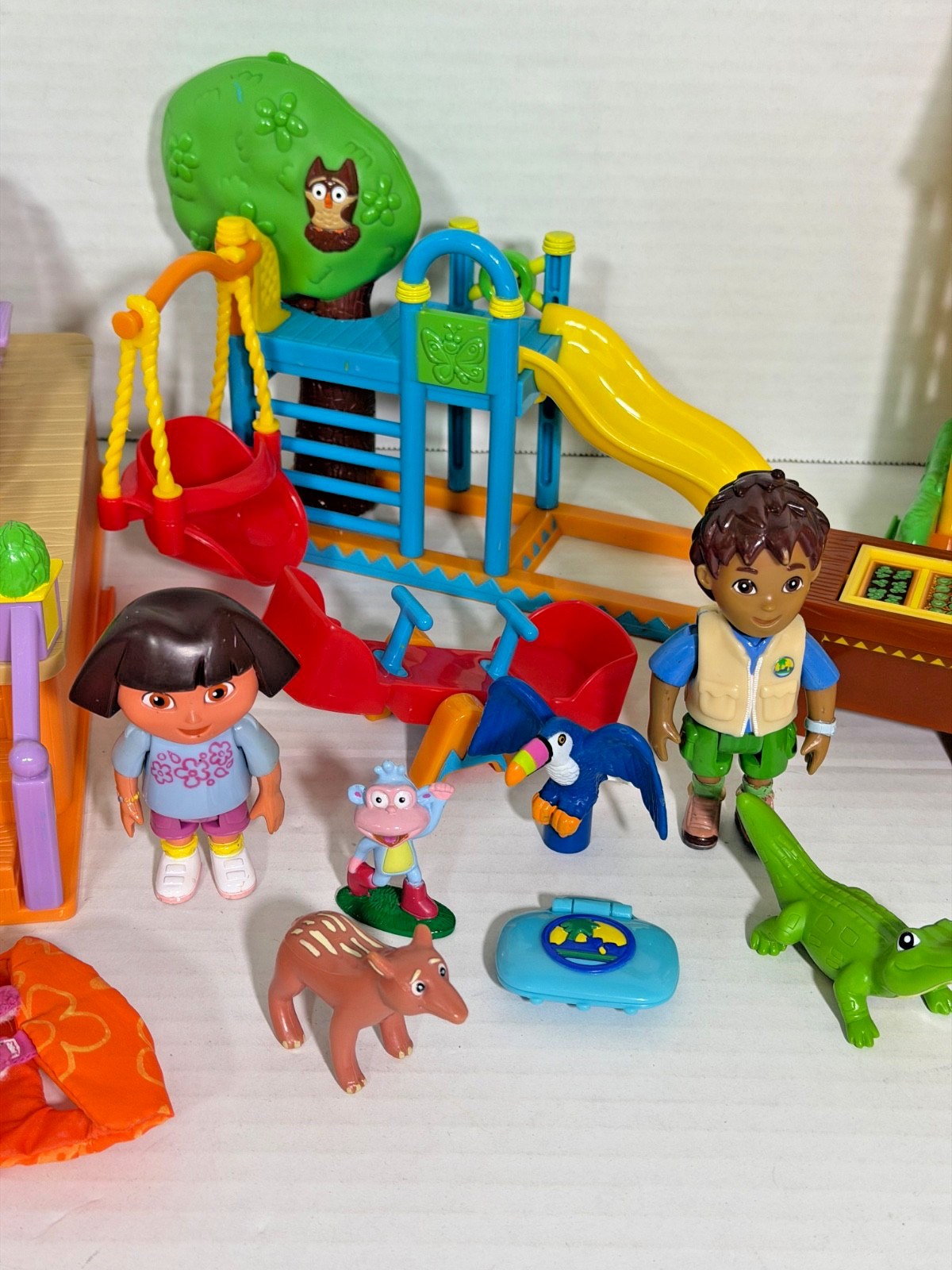 Large Lot Dora Explorer Pool, Playground Treehouse, Greenhouse w/ 5 Figs & Sound