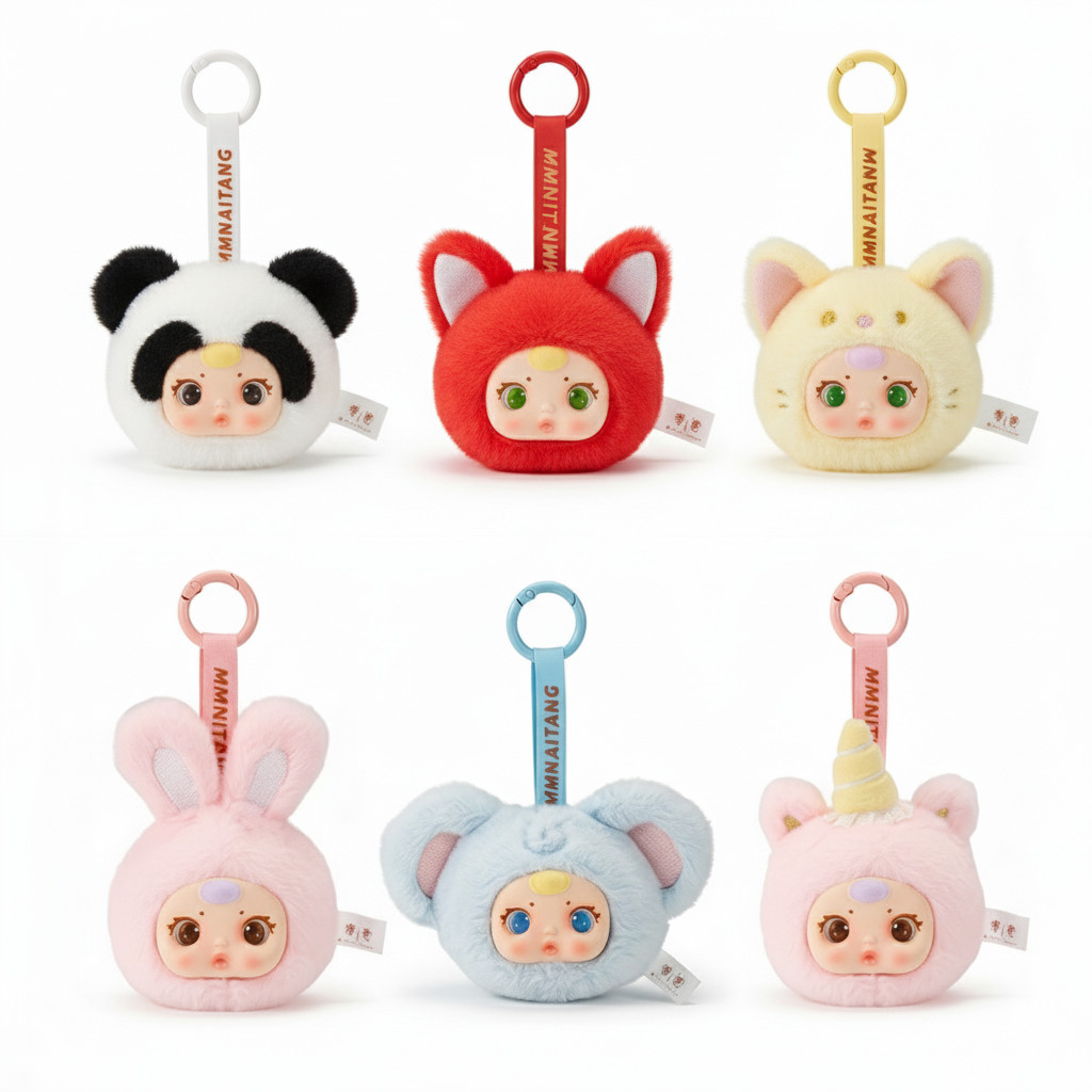Blind Box Plush Keychain Mystery Animal Doll Bag Charm Unicorn Panda Rabbit