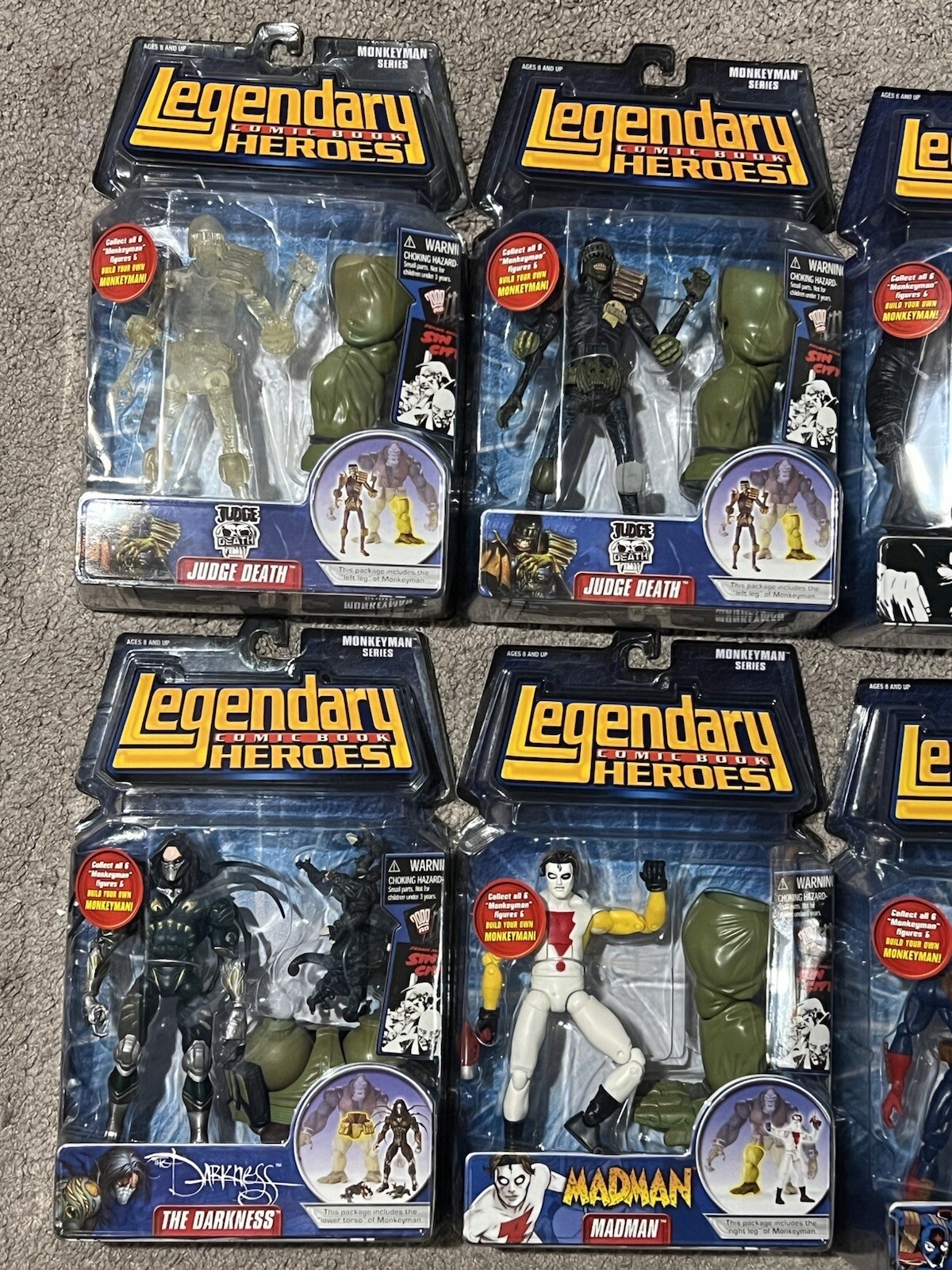 MonkeyMan BAF Legendary Comic Book Heroes MOC CASE FRESH ALL 8 FIGURES LOT