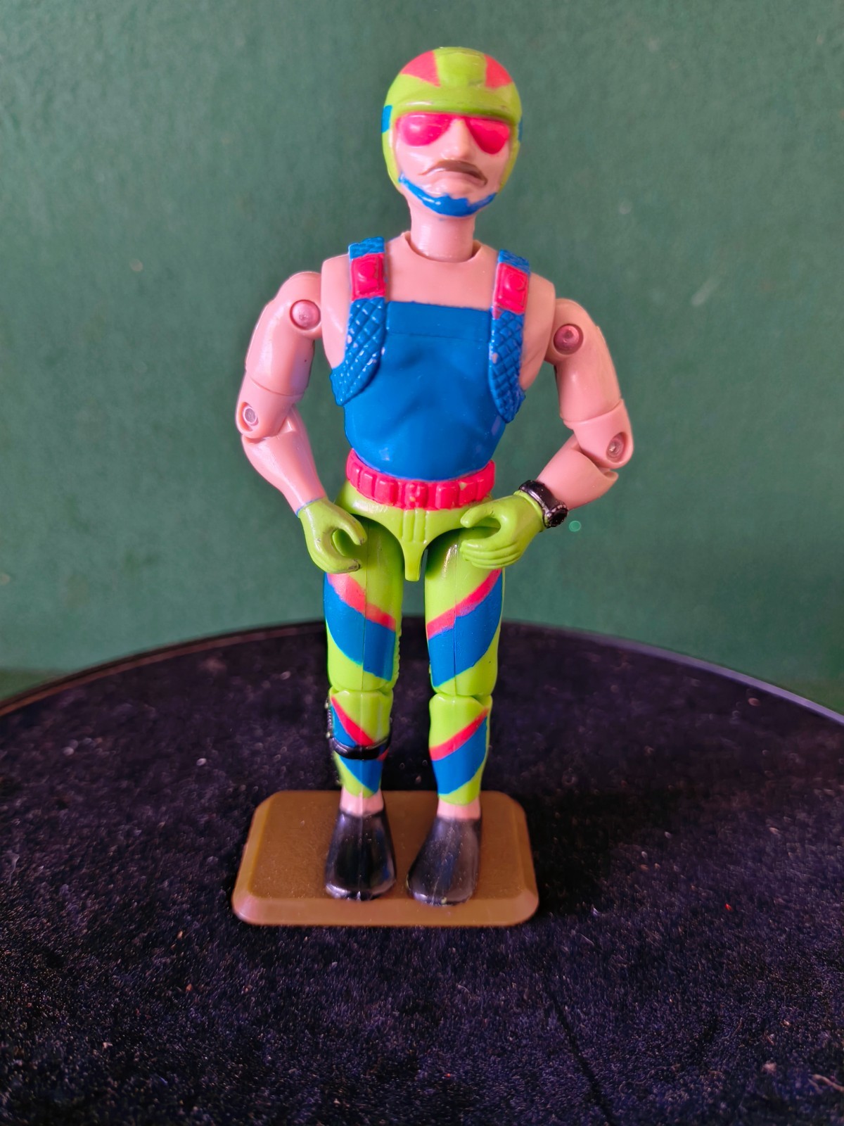 1986 Lanard Jet Ski Skier Action Figure Rare Lillian Vernon The Corps Green Blue