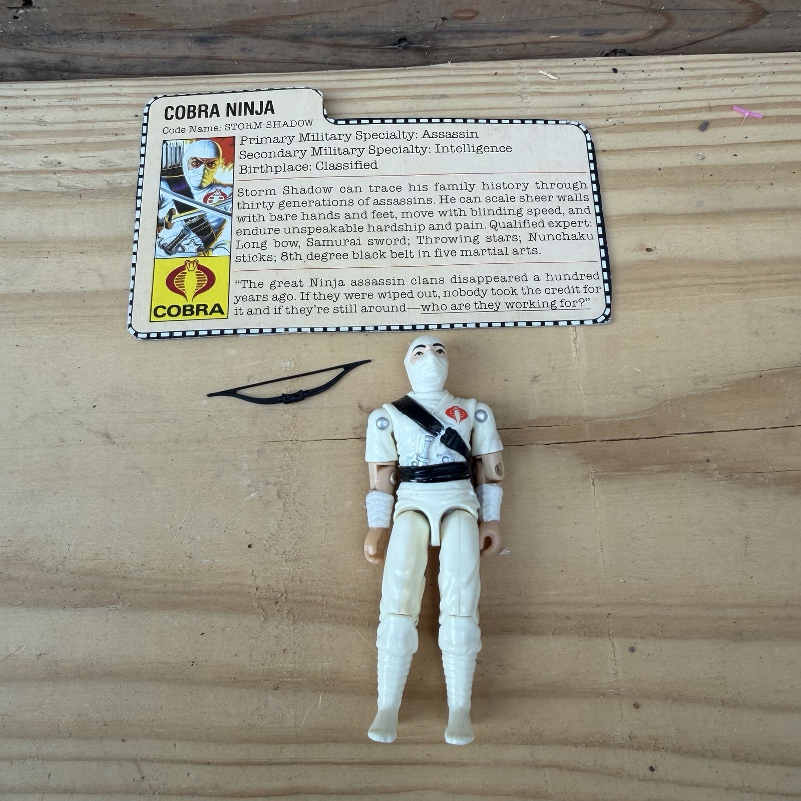 Gi Joe 1984 Storm Shadow Pre Owned Figure W/ File Card