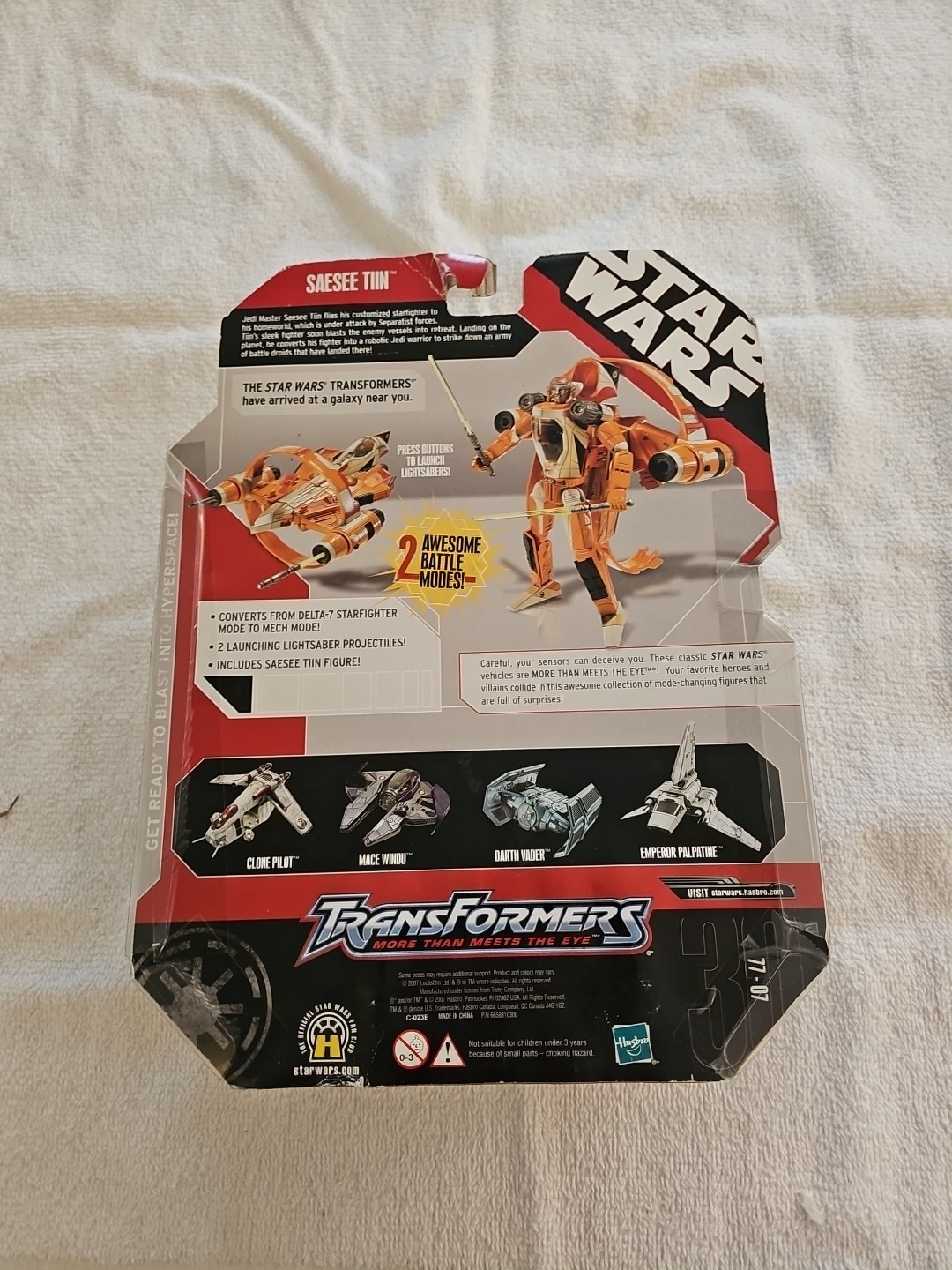 Hasbro Star Wars Transformers Saesee Tiin & Episode 2 Starfighter Action Figure