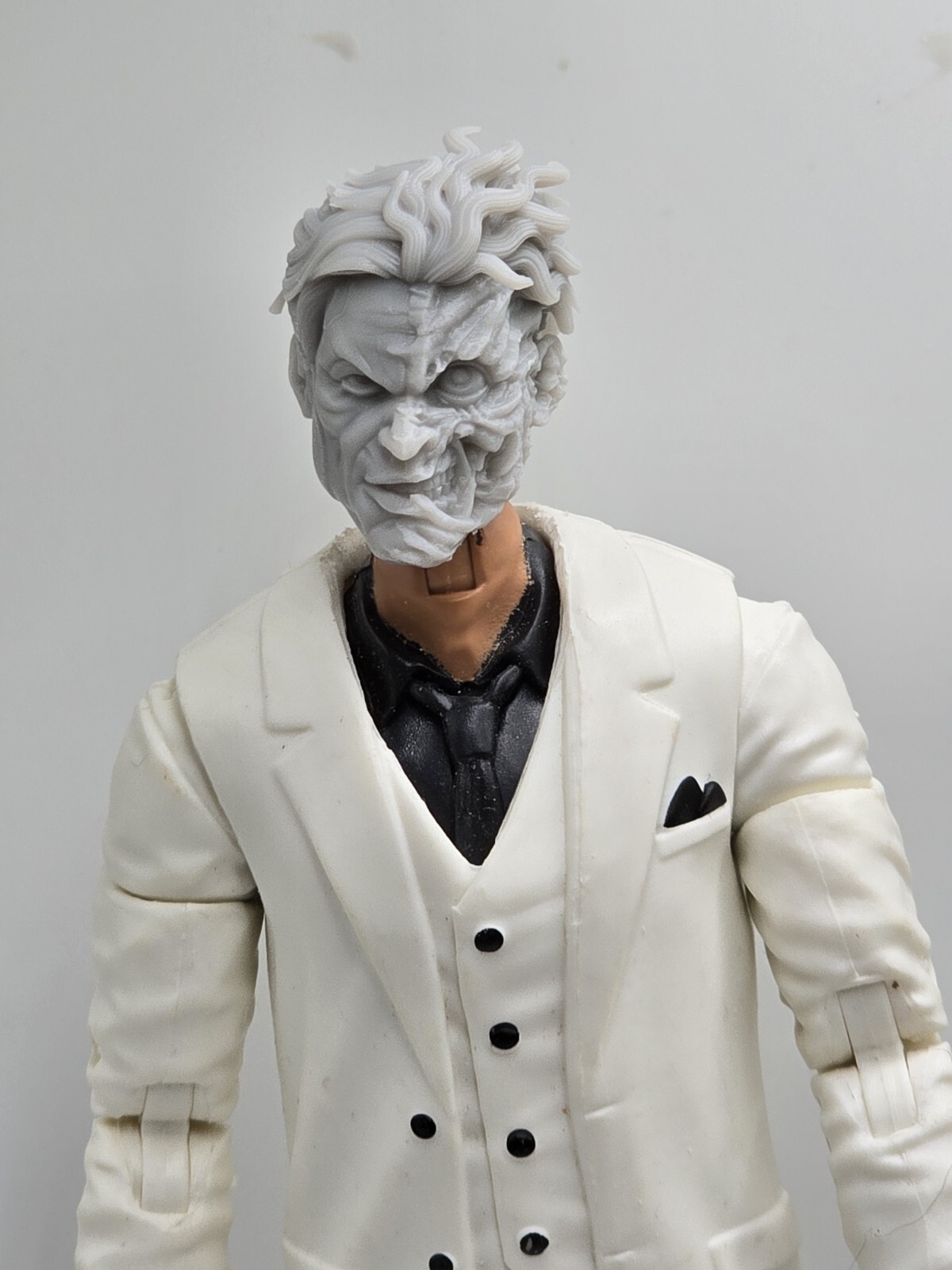 3d Printed HARVEY DENT TWO FACE HEAD #1 1:12 GI Joe Classified/Marvel Legends