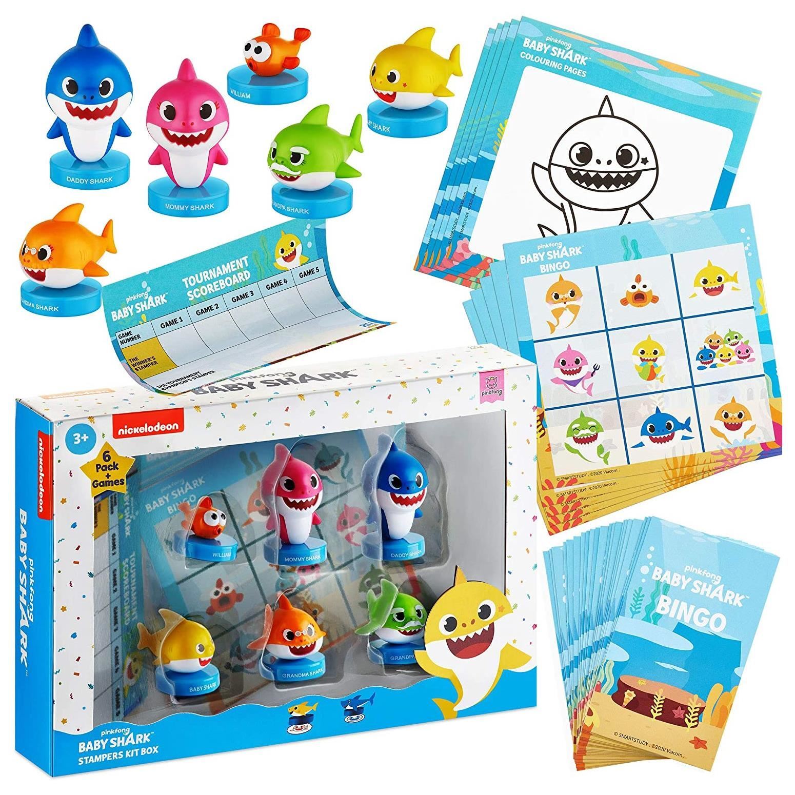 Baby Shark Game Character Bingo Cards Coloring Stampers Figure Play Set