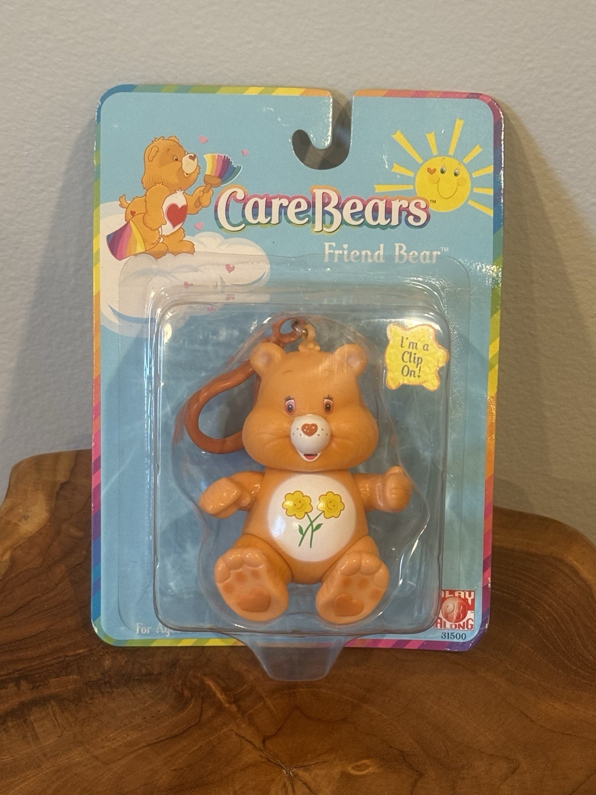 Care Bears Friend Bear Figure NIB Play Along 2002 Clip On 3.5&Prime; Bag Clip